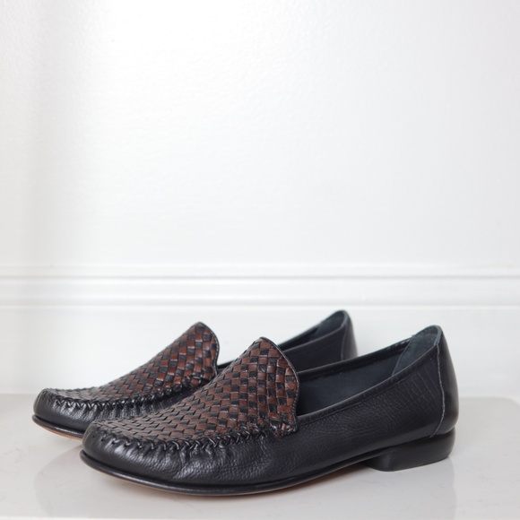 Cole Haan Shoes - CLOE HAAN Vintage Felissa Woven Leather Loafer in Black Brown Women's 8 NEW